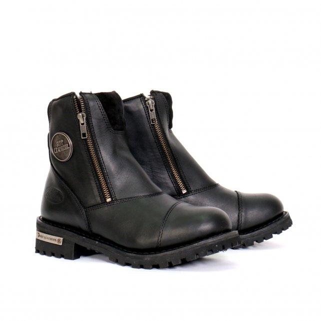 Ladies Double Trouble Black Zipper Boots - BTL1002