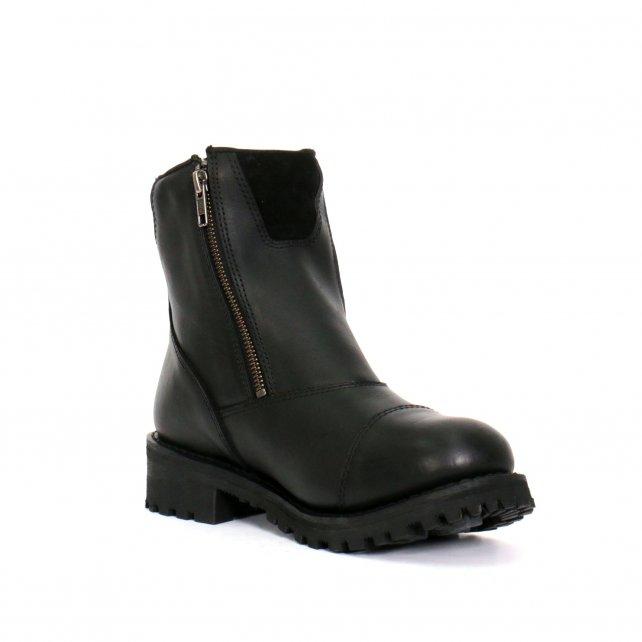 Ladies Double Trouble Black Zipper Boots - BTL1002