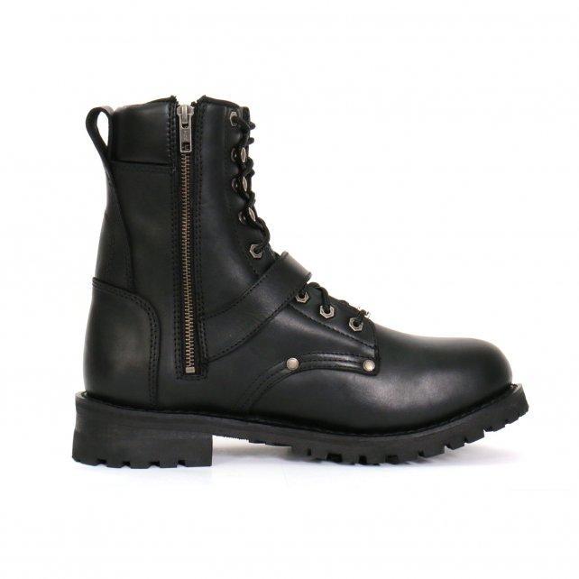 Men's Iron Buckle Black Logger Boots - BTM1006