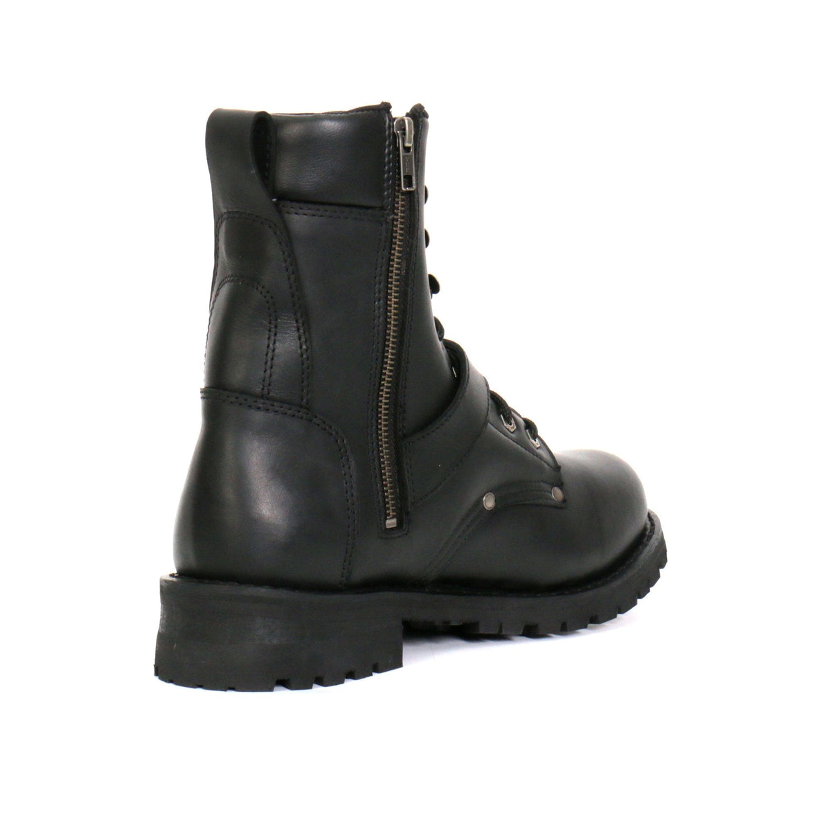 Men's Iron Buckle Black Logger Boots - BTM1006