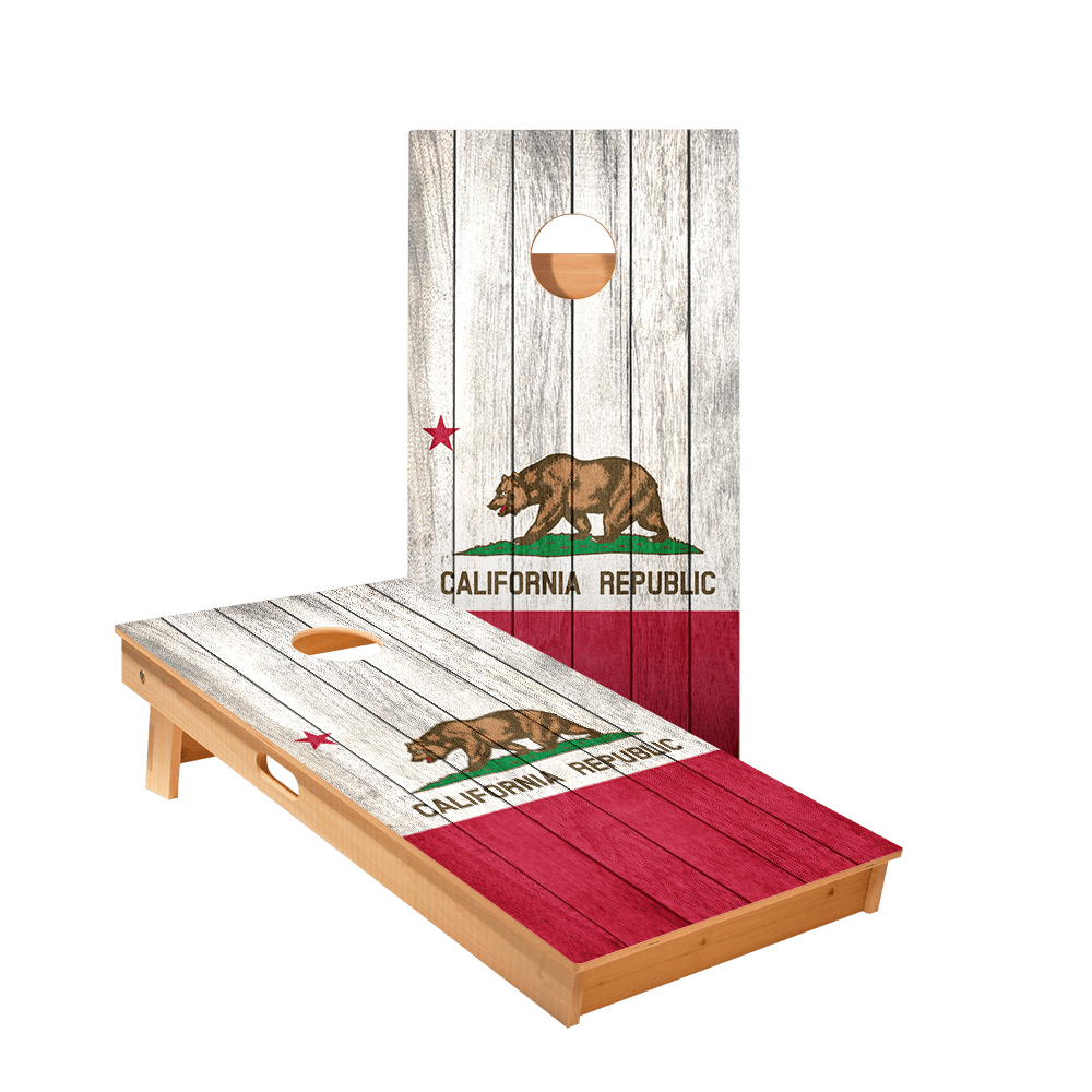 California Bear Flag Star Cornhole Boards