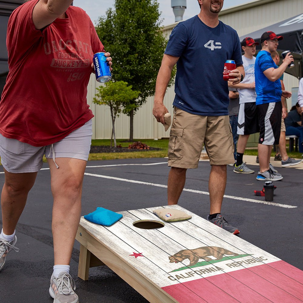 California Bear Flag Star Cornhole Boards