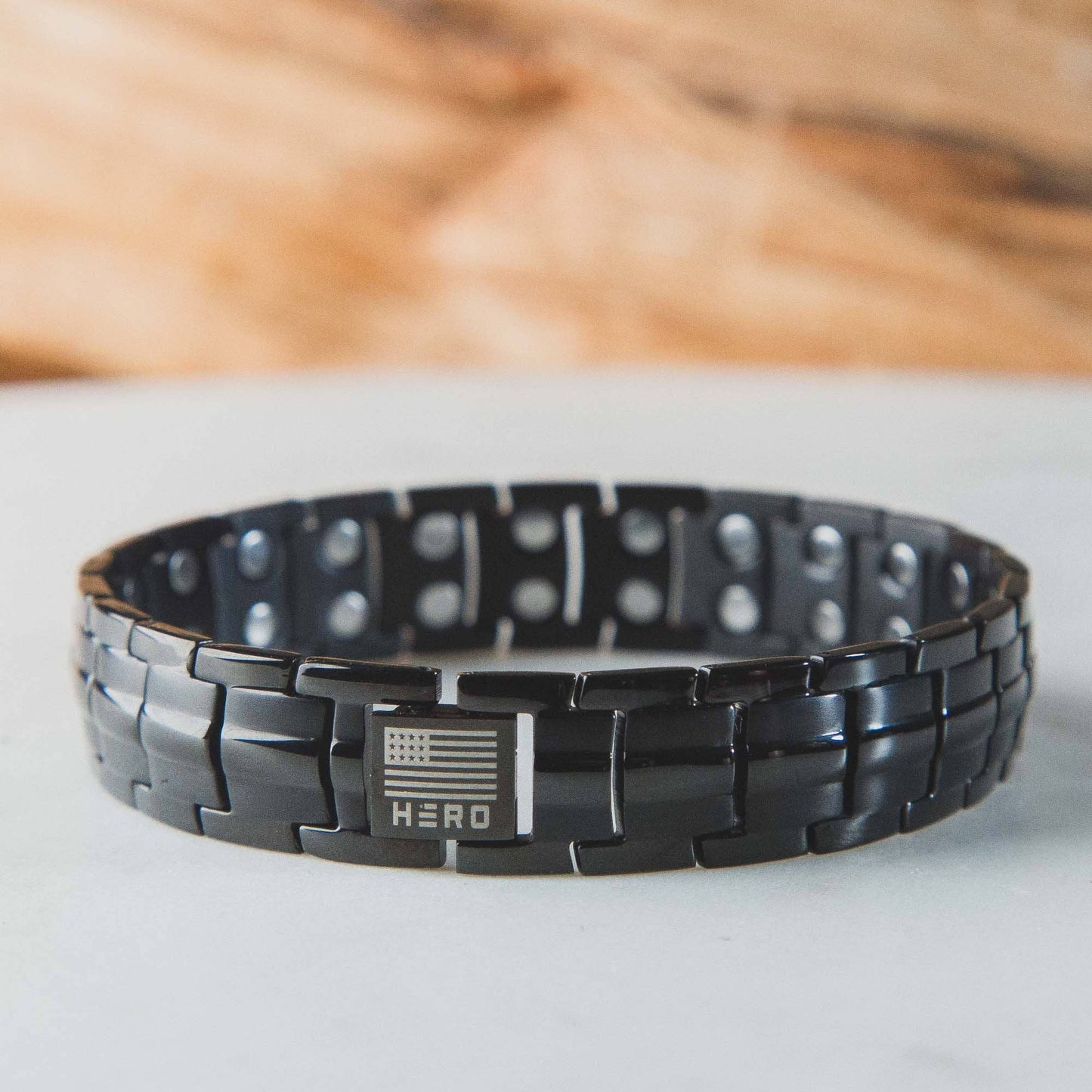 The Hero Company- Sherman Tank Track Titanium Magnetic Bracelet : Helps Pair Veterans With A Service Dog Or Shelter Dog