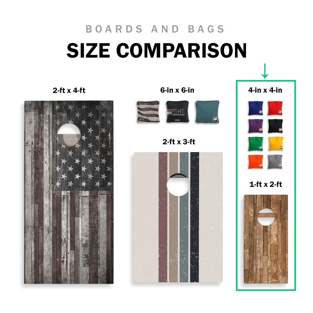 Classic Stripes Mahogany Cream, Blue, and Mauve Backyard 1x2 ft Cornhole Boards
