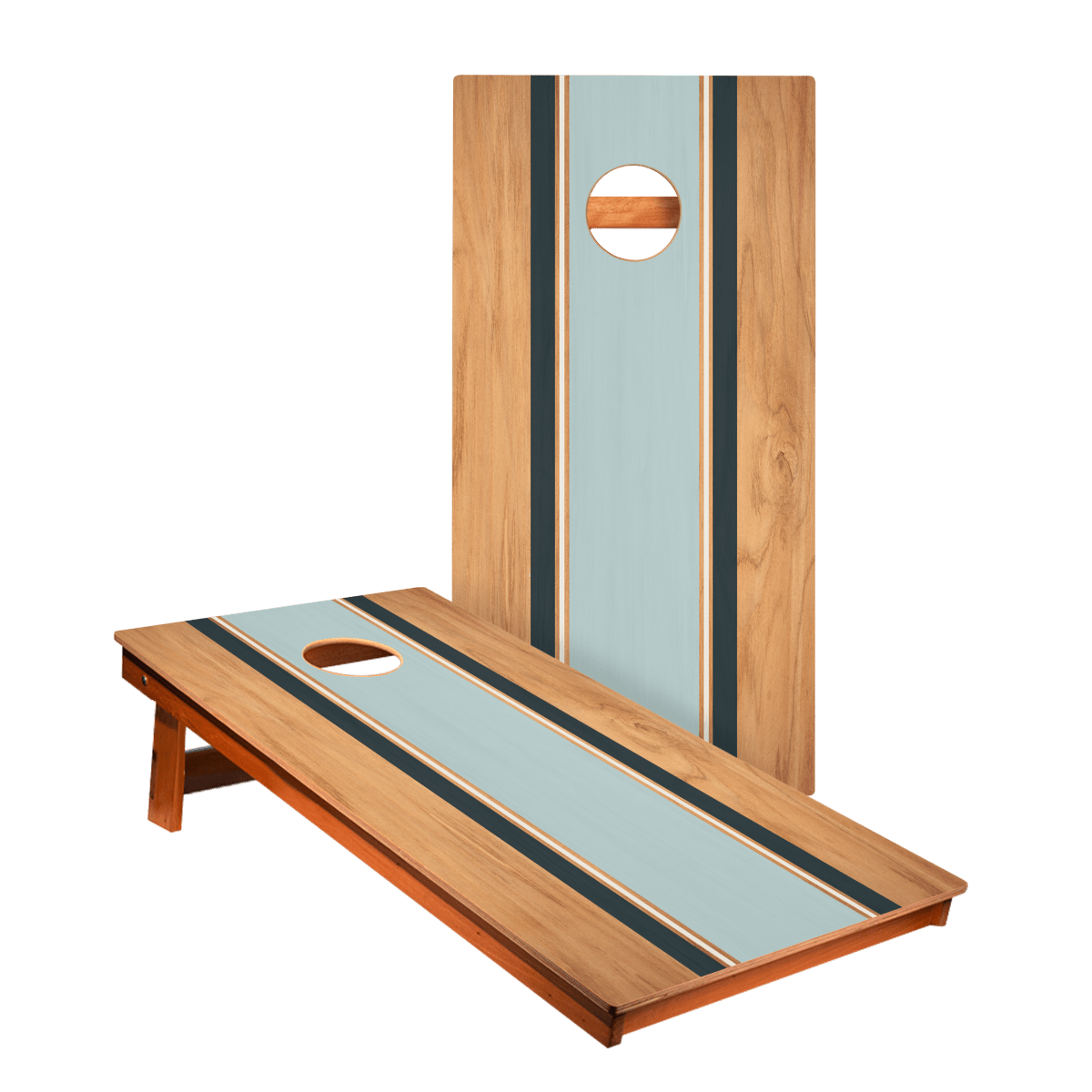 Classic Stripes Navy Blue Backyard 2400 Cornhole Boards