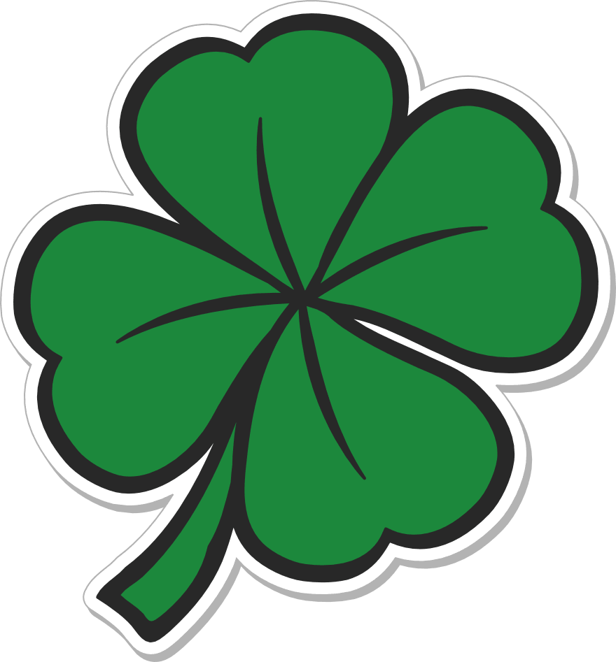 Shamrock Four Leaf Clover - 3" Sticker - No Lucks Given Collection