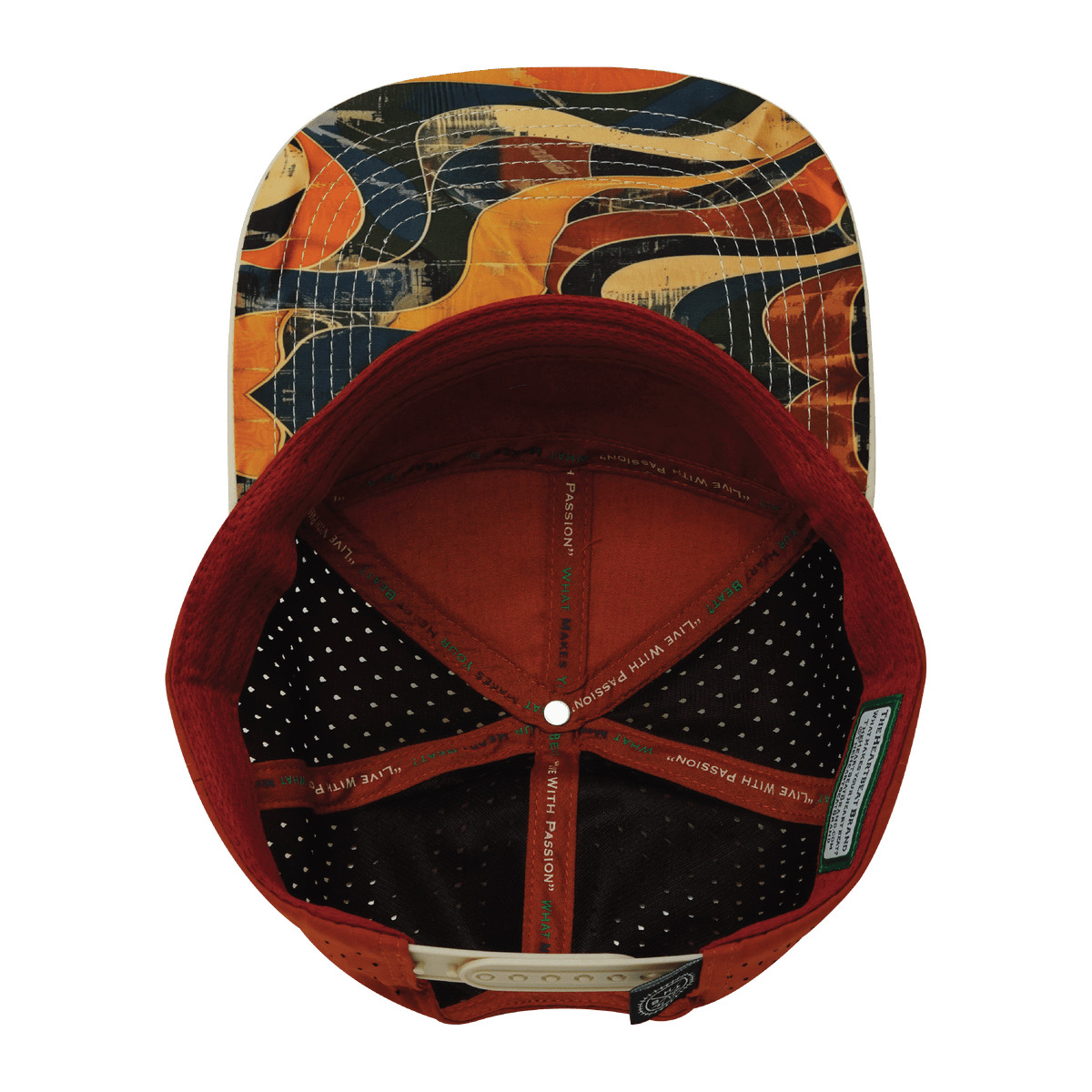 Color Vibes Hat - Flat Bill - Rustic River - Cream / Red Rock - Laser Mesh
