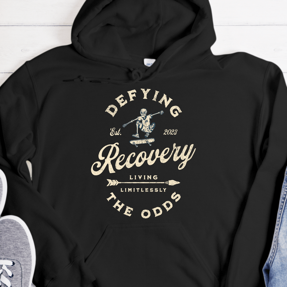Custom Recovery Hoodie | Inspiring Sobriety | Recovery - Defying The Odds
