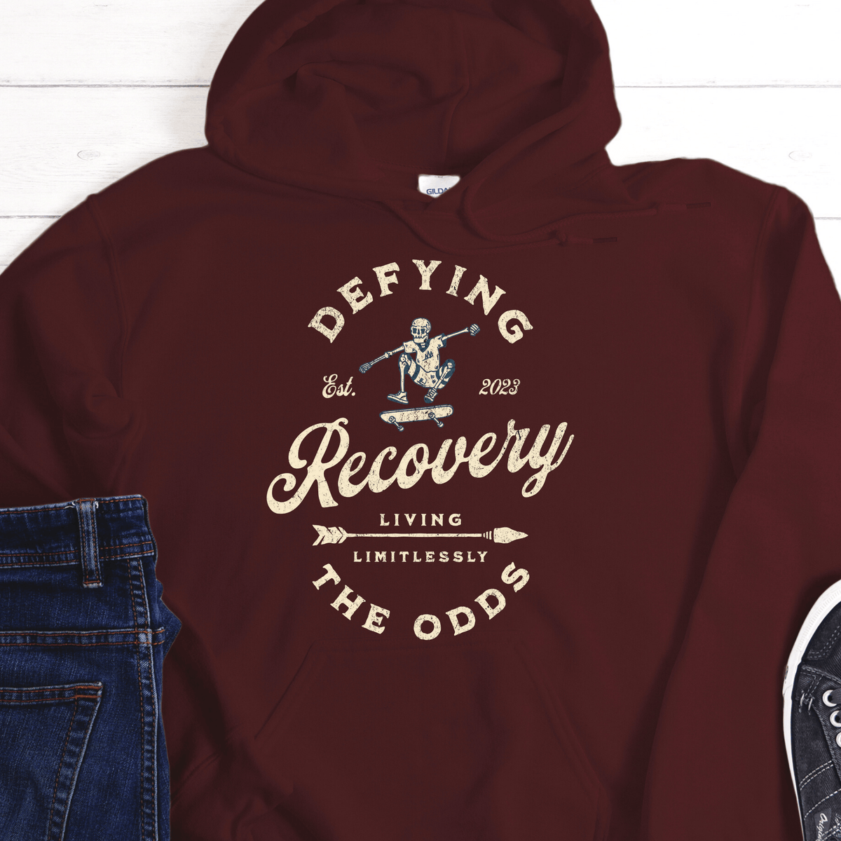 Custom Recovery Hoodie | Inspiring Sobriety | Recovery - Defying The Odds