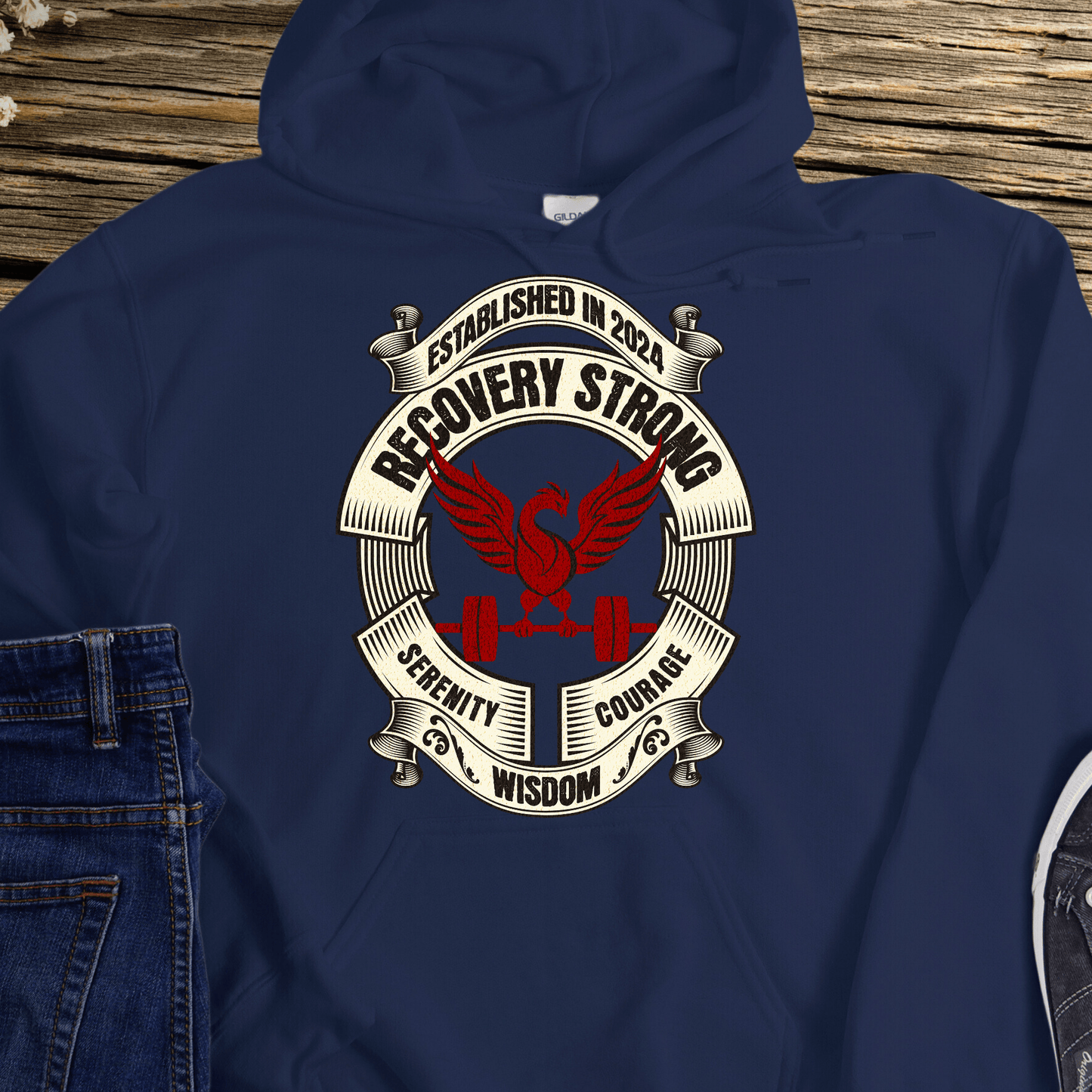 Custom Recovery Hoodie | Inspiring Sobriety | Recovery Strong (Phoenix)