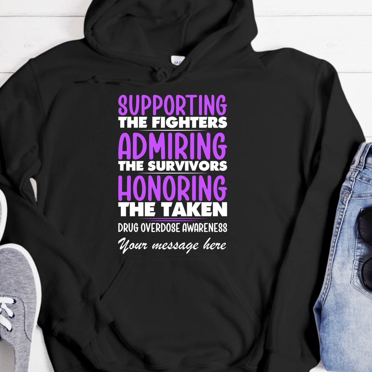 Custom Recovery Hoodie | Inspiring Sobriety | Supporting The Fighters Overdose Awareness