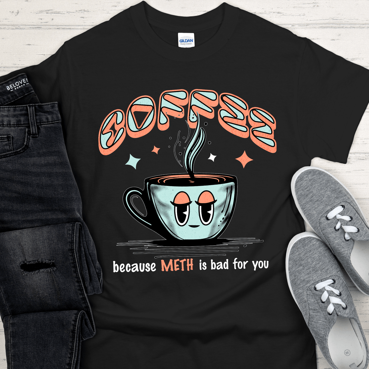 Custom Recovery T-Shirt | Inspiring Sobriety | Coffee Because (DOC) Is Bad For You