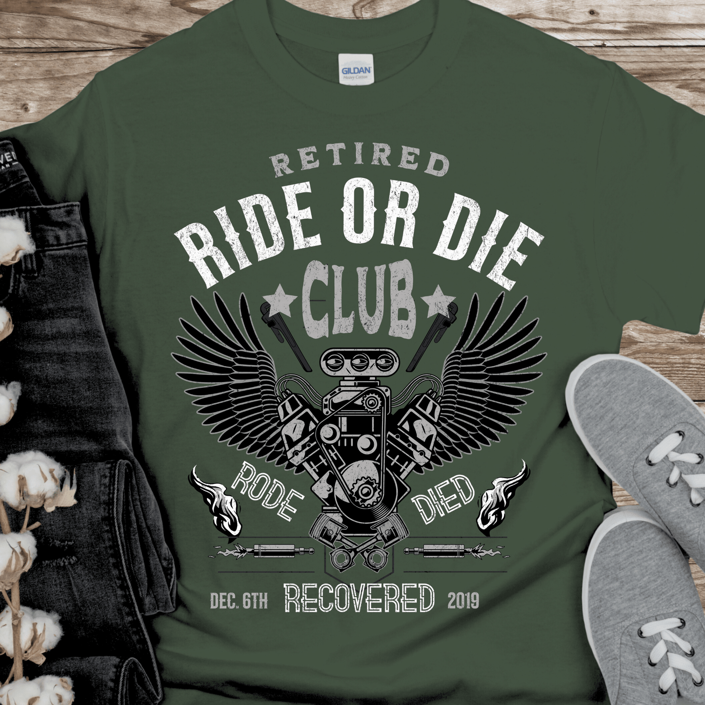 Custom Recovery T-Shirt | Inspiring Sobriety | Retired Ride or Die Club
