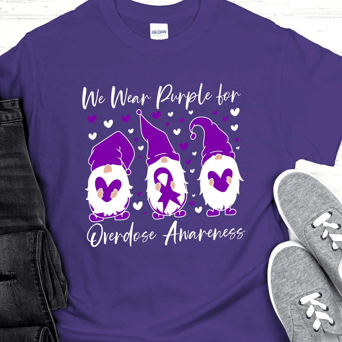 Custom Recovery T-Shirt | Inspiring Sobriety | We Wear Purple For Overdose Awareness