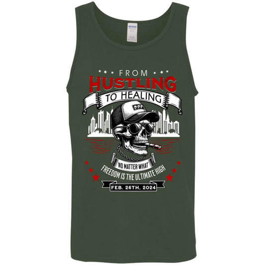 Custom Recovery Unisex Tank | Inspiring Sobriety | From Hustlin' To Healing