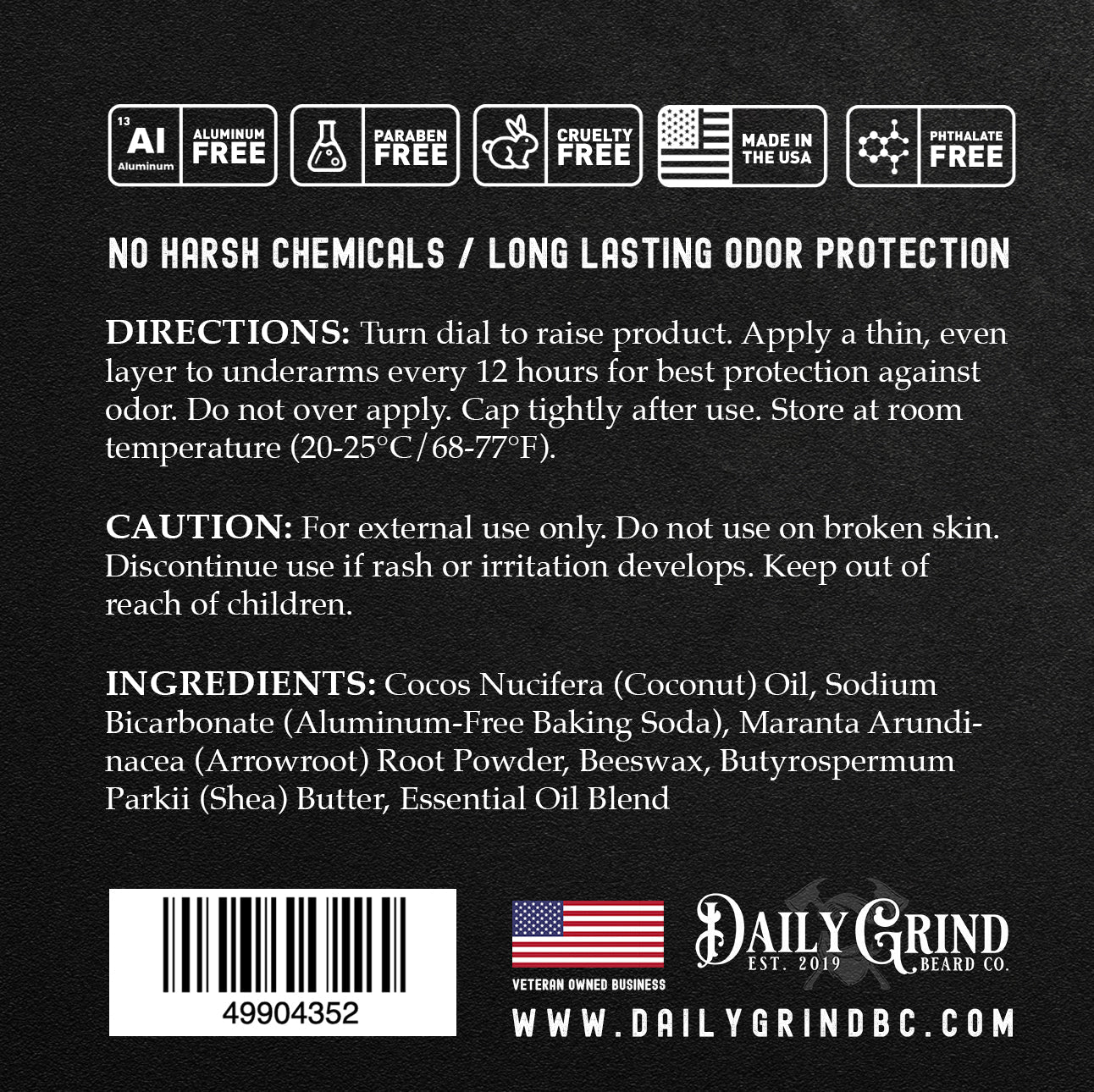 American Classic Natural Deodorant for Men - Pepper, Amber, Oak