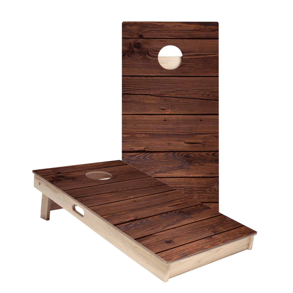 Dark Stained Wood Star Cornhole Boards