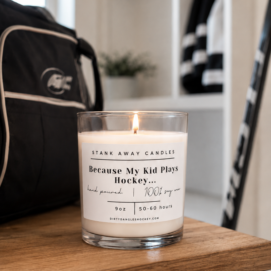 Because My Kid Plays Hockey Candle