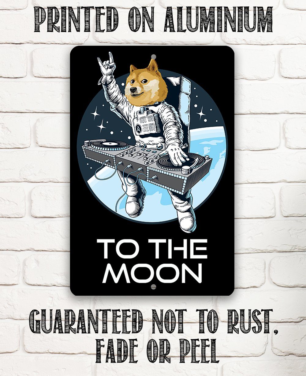 Dogecoin to the Moon - Metal Sign
