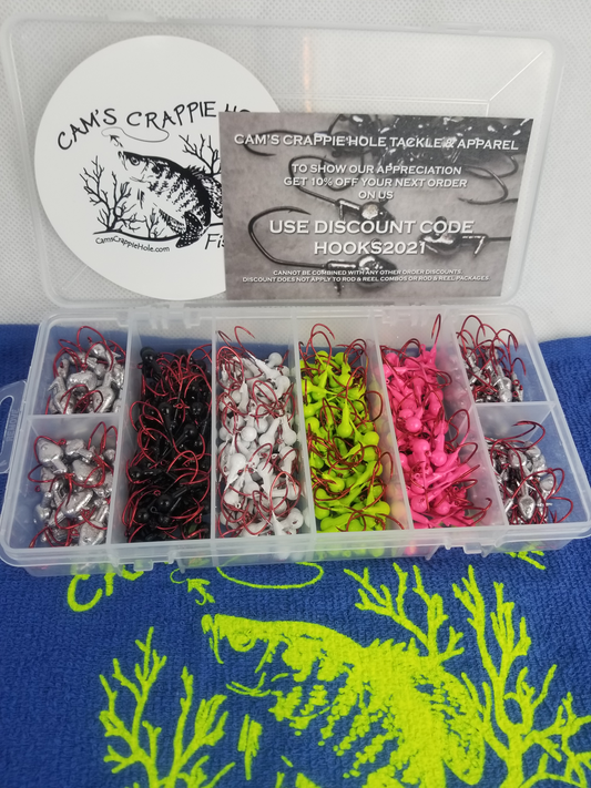Cam's 120pc. Hand Painted 1/16 #2 Red "Nasty Bend Hooks" Jighead Assortment Kit