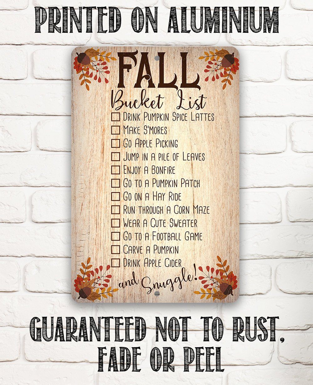 Fall Bucket List - Metal Sign