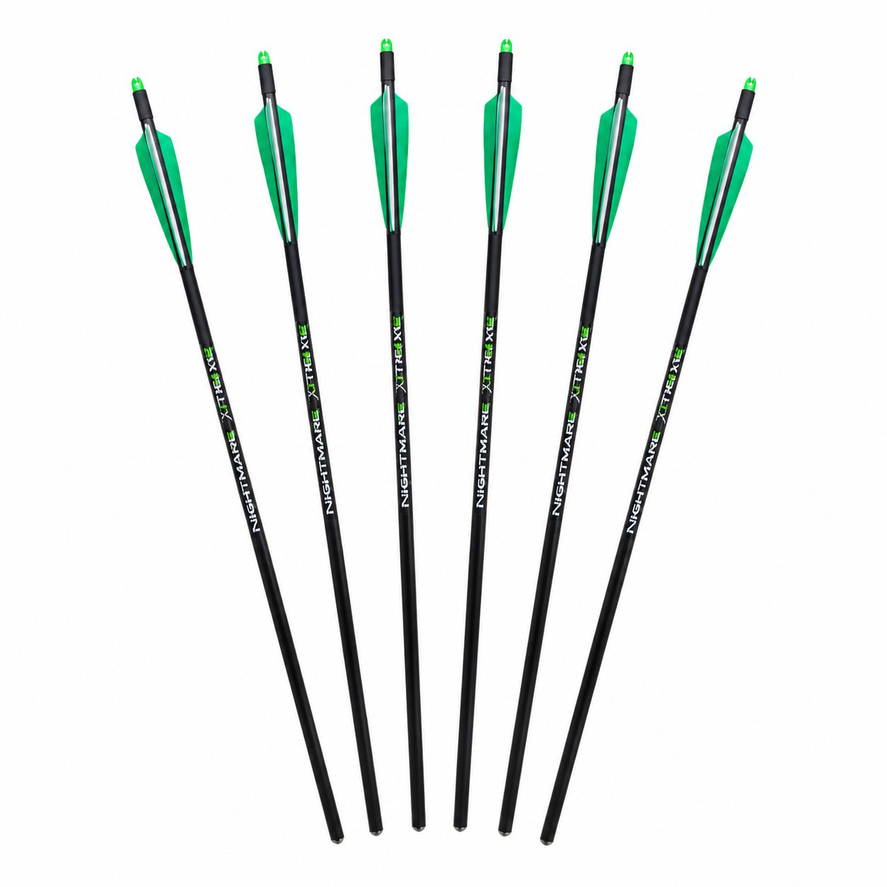 NIGHTMARE XTREME Crossbow Bolts Carbon Half Moon and Capture Nocks 12Pcs 20"