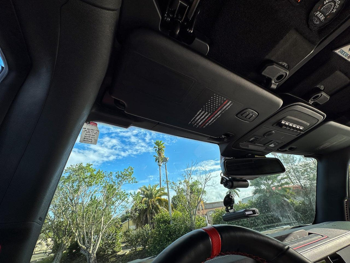 American Flag Sun Visor Warning Overlays - 2024+ Land Cruiser