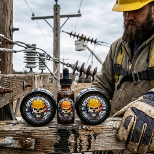 Dirty Hands Clean Money Beard Balm Leather and Oakmoss
