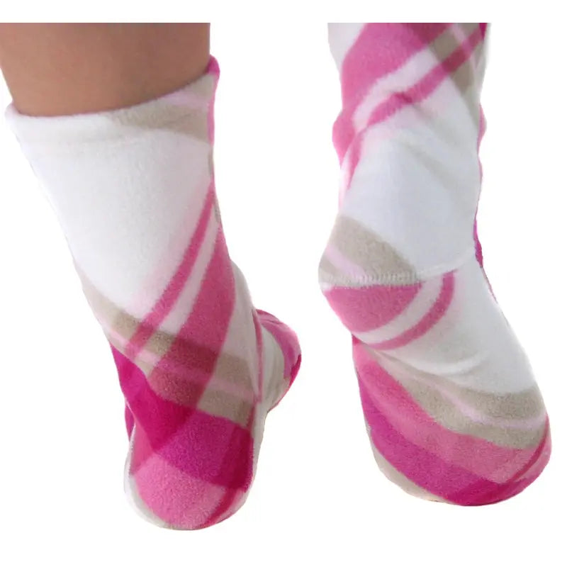 Polar Feet Fleece Socks - Pink Argyle