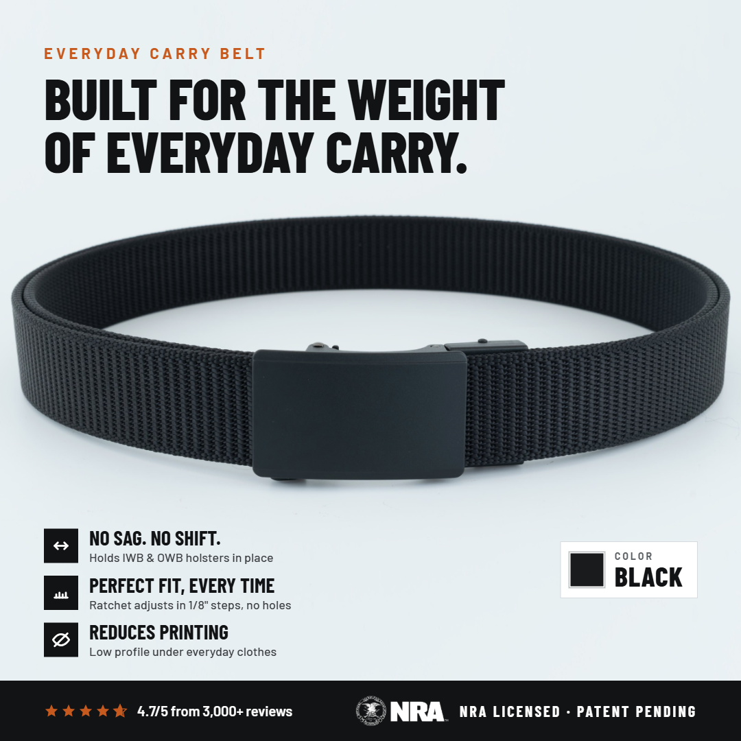 Force 1.0 EDC Belt 1.5" Width Ballistic Nylon for Everyday Carry