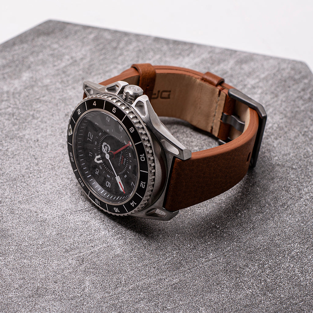 GMT-01 - Automatic GMT Watch with Italian Leather Strap