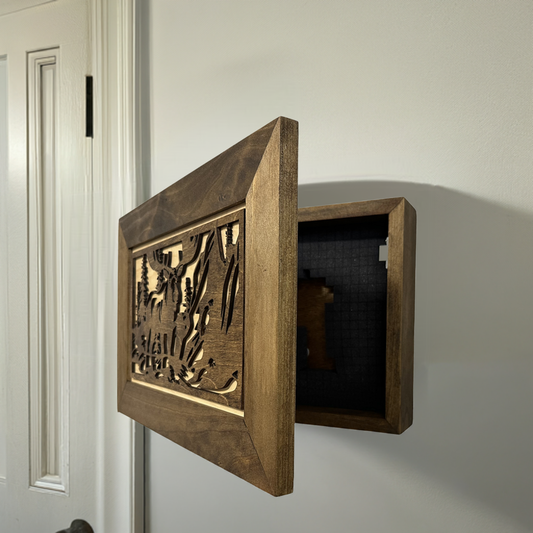 Concealed Moose Wall-Mounted Gun Cabinet – Secure Hidden Storage for Firearms