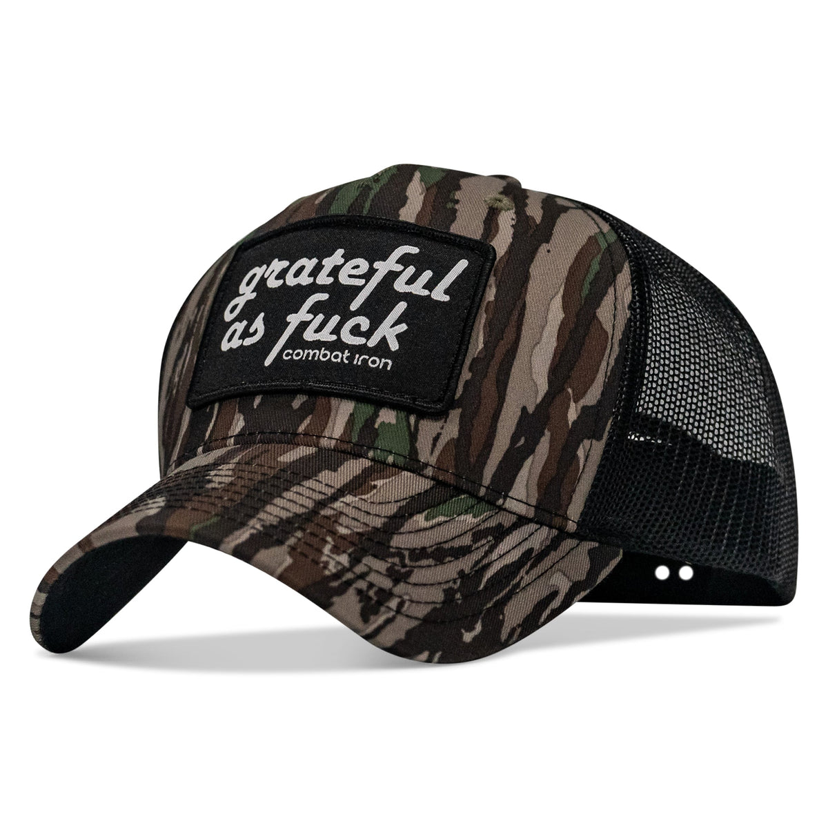Grateful As F*ck Patch Mesh Snapback Hat