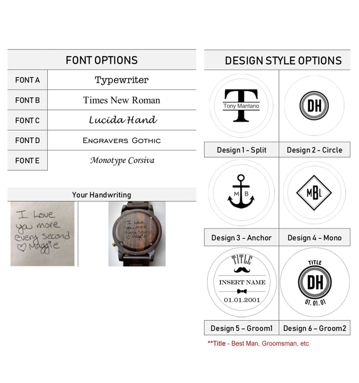 Groomsmen Set of 7 Wooden Pocket Watch | Clasico