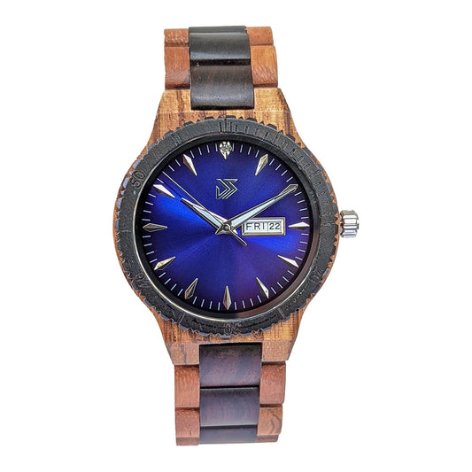 Groomsmen Set of 8 Wooden Watch Justo | Blue
