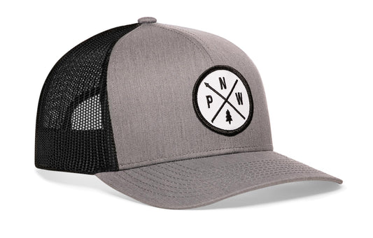 PNW Trucker Hat | Gray-Black PNW X Snapback