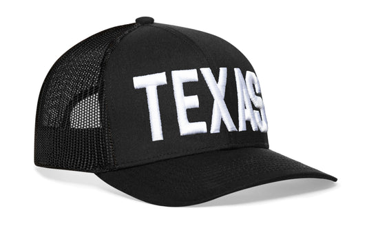 Texas Trucker Hat | Black TEXAS Snapback