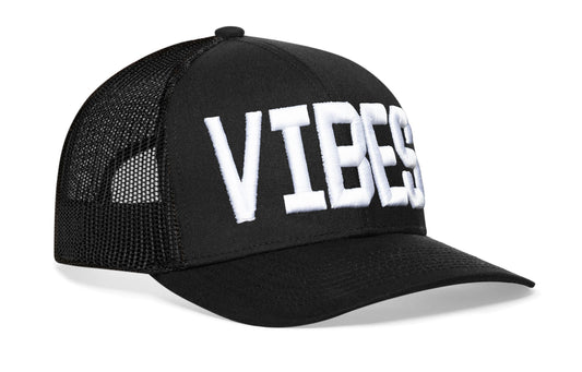 VIBES Trucker Hat | Black Good Times Snapback