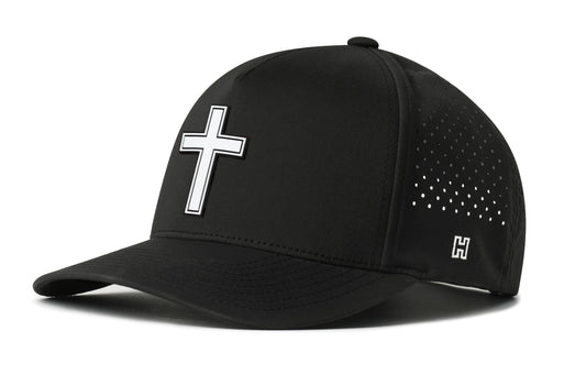 Cross Performance 5-Panel Hat | White PVC Christian Flexfit® Snapback
