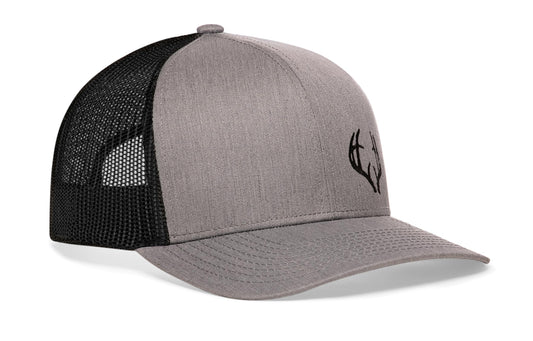 Buck Antler Trucker Hat | Gray-Black Buck Antler Snapback