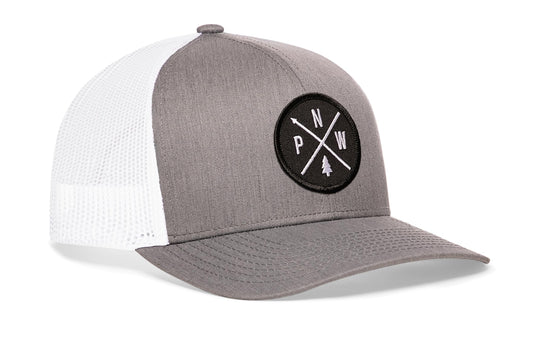 PNW Trucker Hat | Gray-White PNW X Snapback