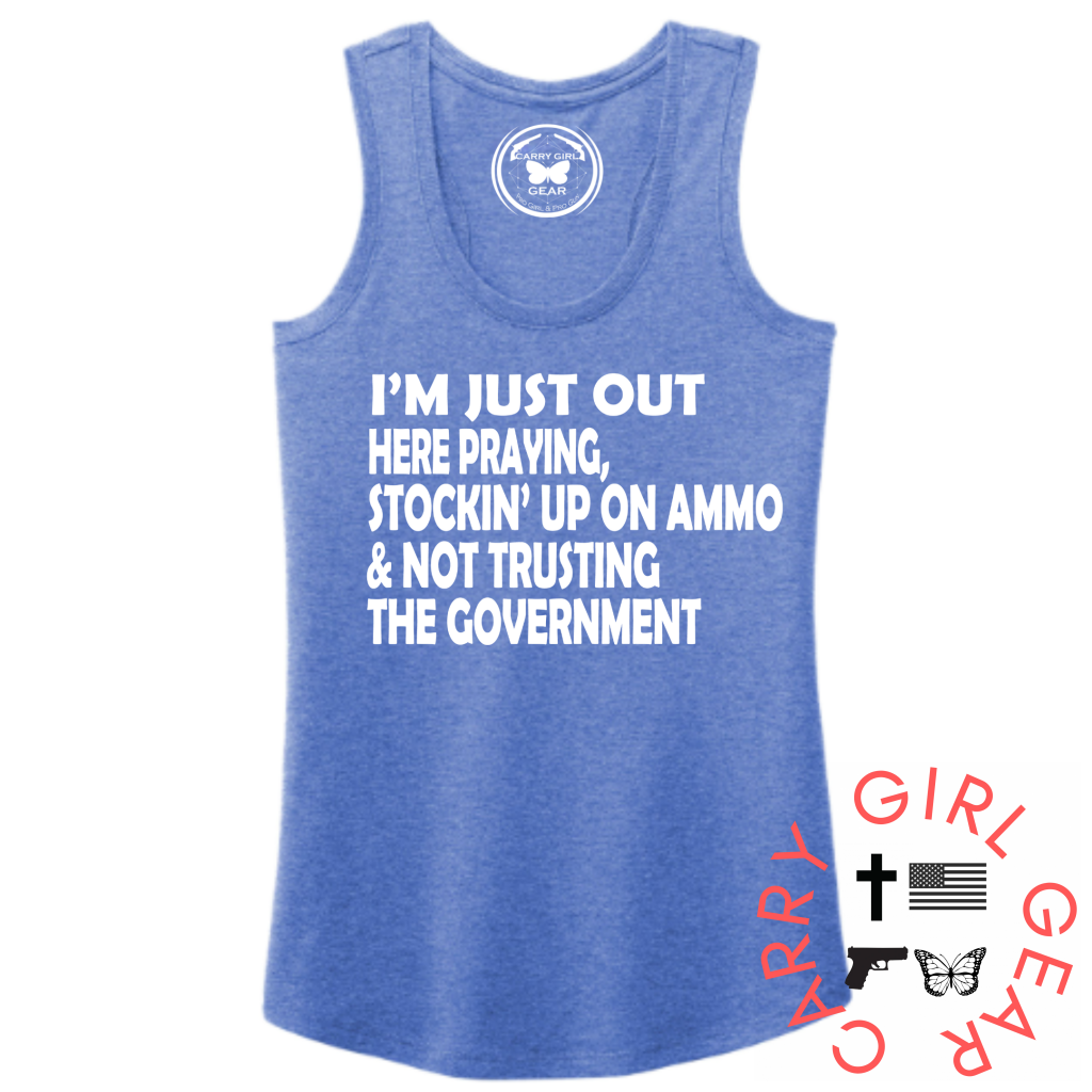 I'M JUST OUT HERE TANK TOP