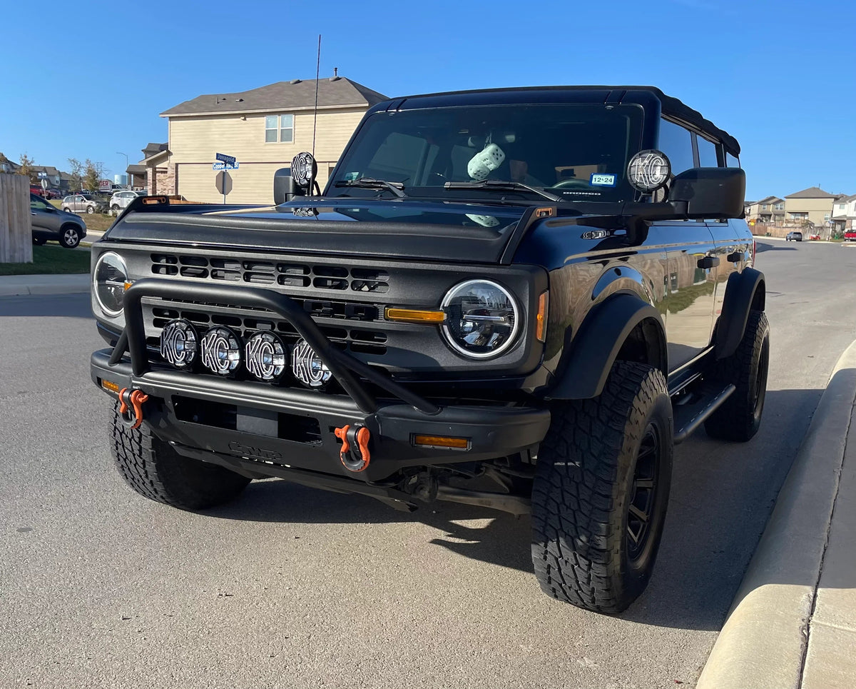 V2 Smoked Shortie Style Light Bar Overlays - 2021+ Bronco (Standard Headlights)