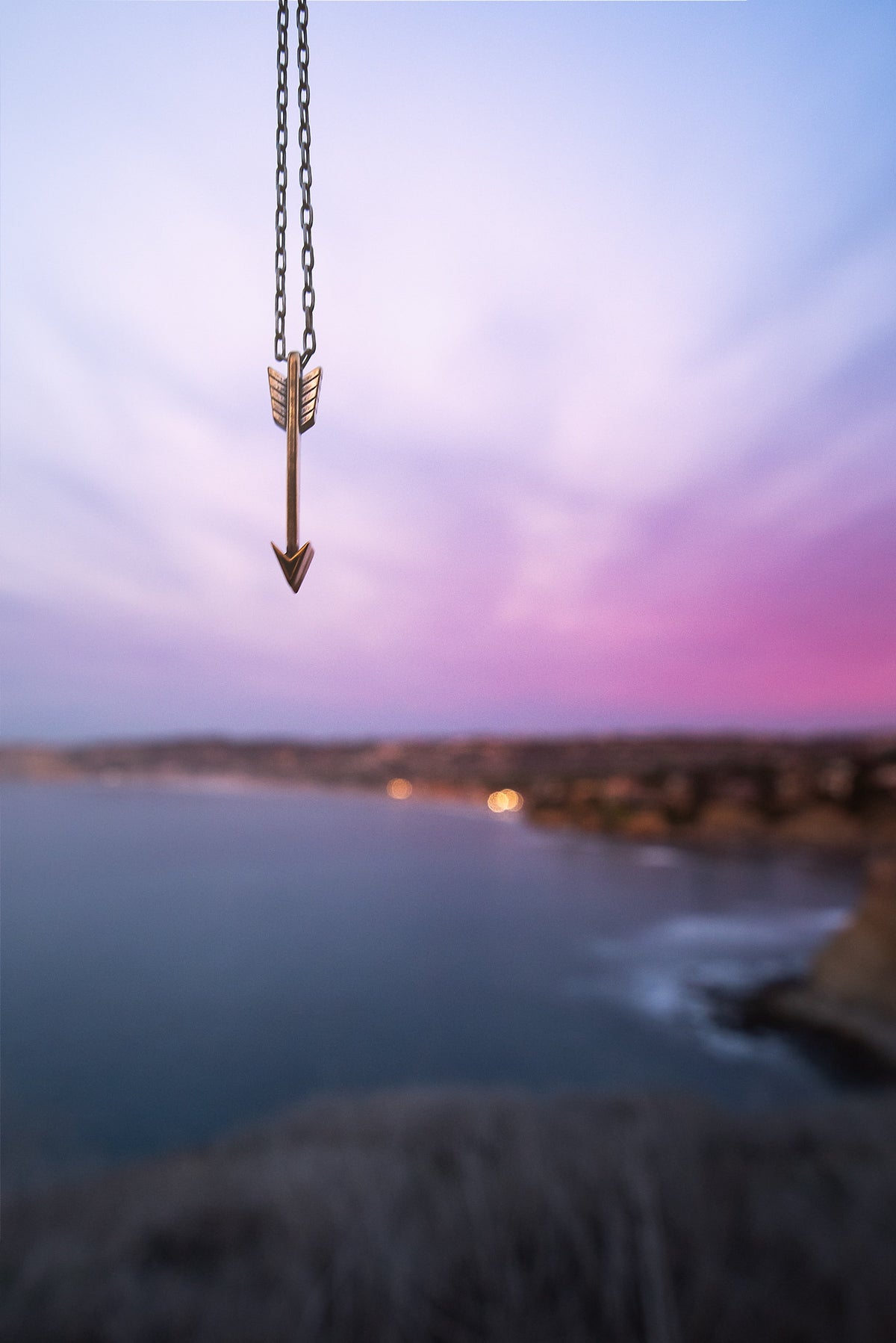 STRENGTH Arrow of Courage Necklace - Bronze
