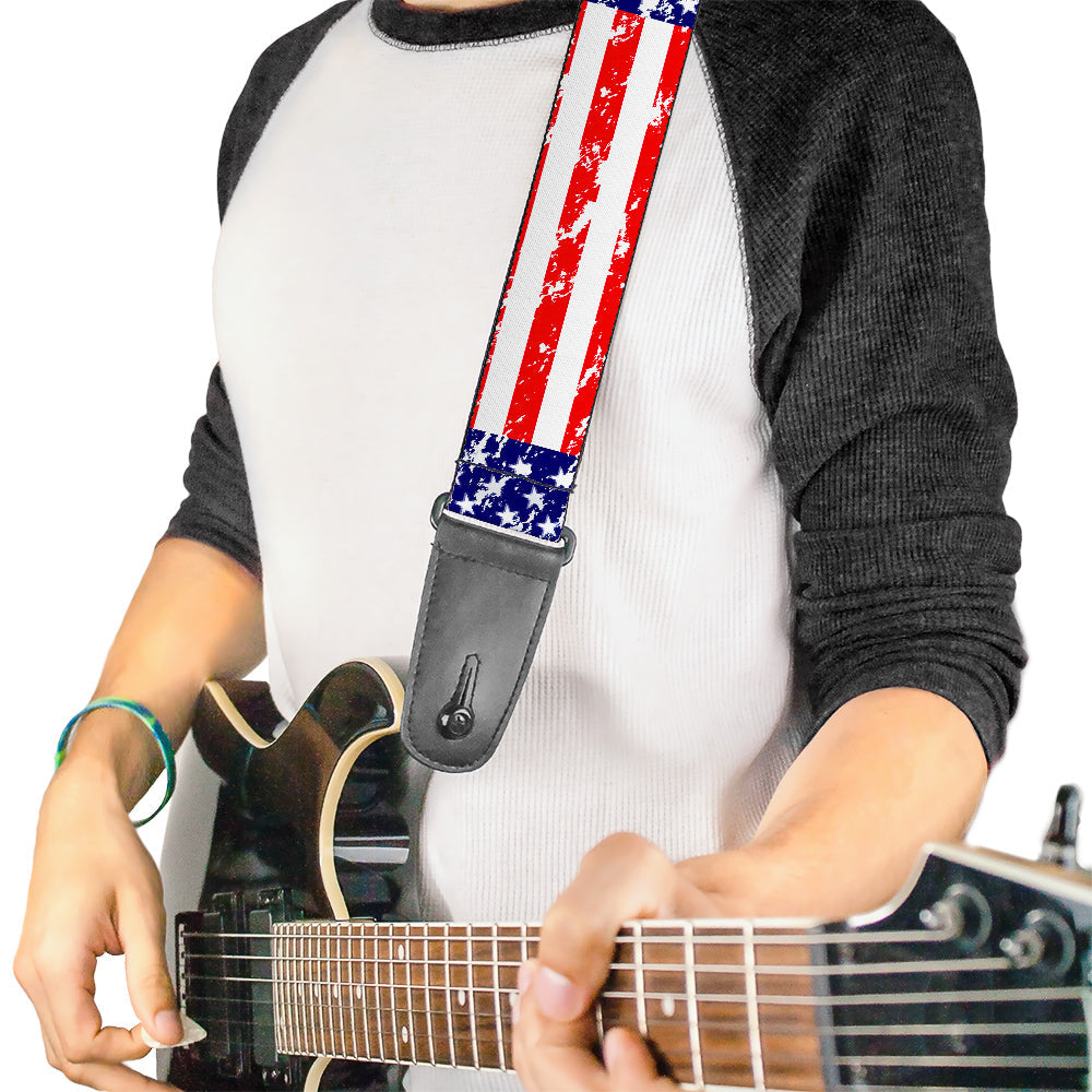 Guitar Strap - United States Flags Weathered