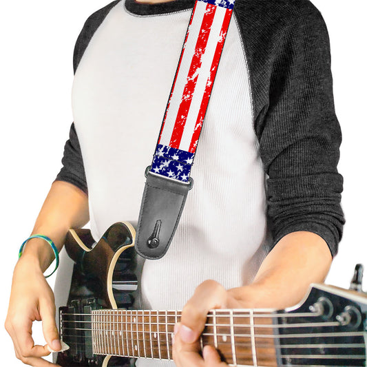 Guitar Strap - United States Flags Weathered