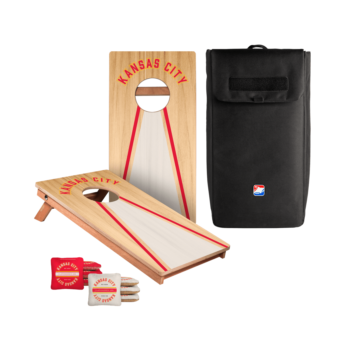 Kansas City Football Gameday Backyard 1x2 ft Cornhole Board Set