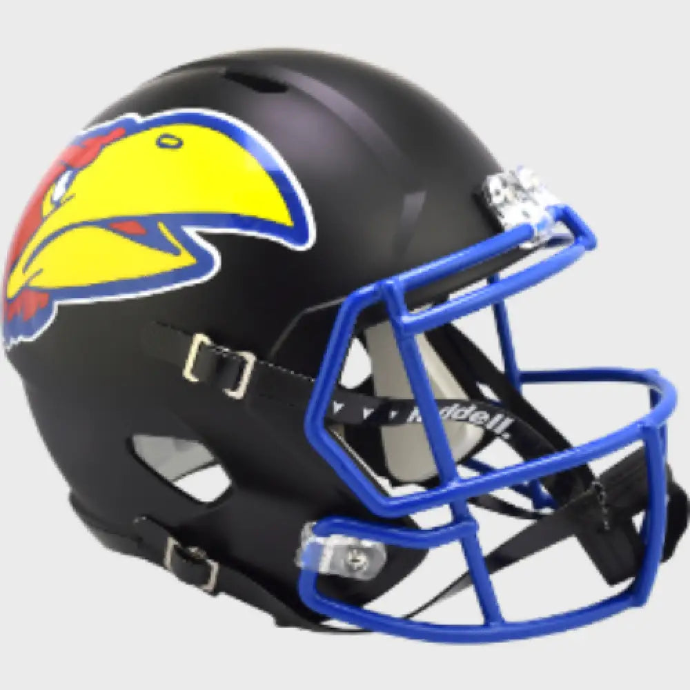 Kansas Jayhawks Full Size Speed Replica Football Helmet Black - NCAA