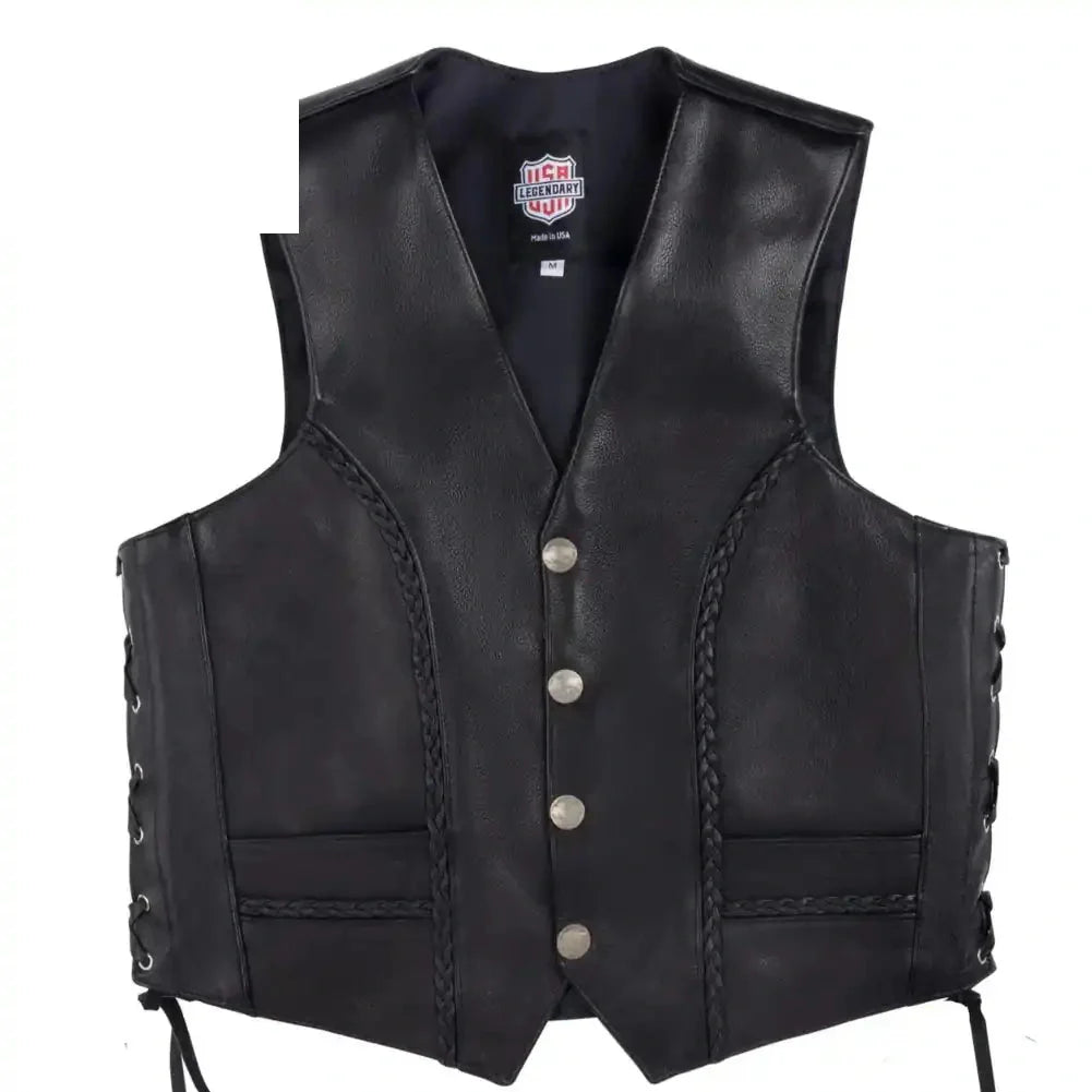 Legendary Gunslinger Men's Motorcycle Leather Vest