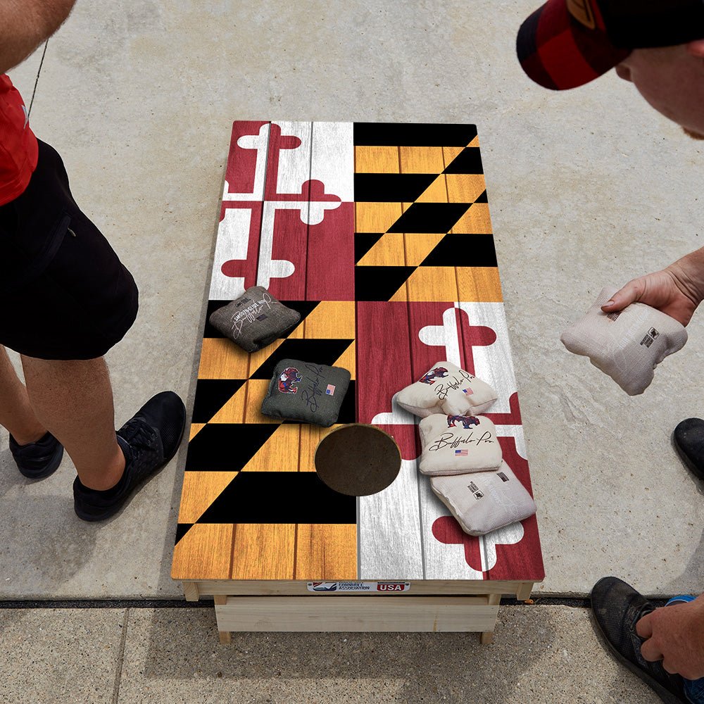 Maryland Flag Star Cornhole Boards